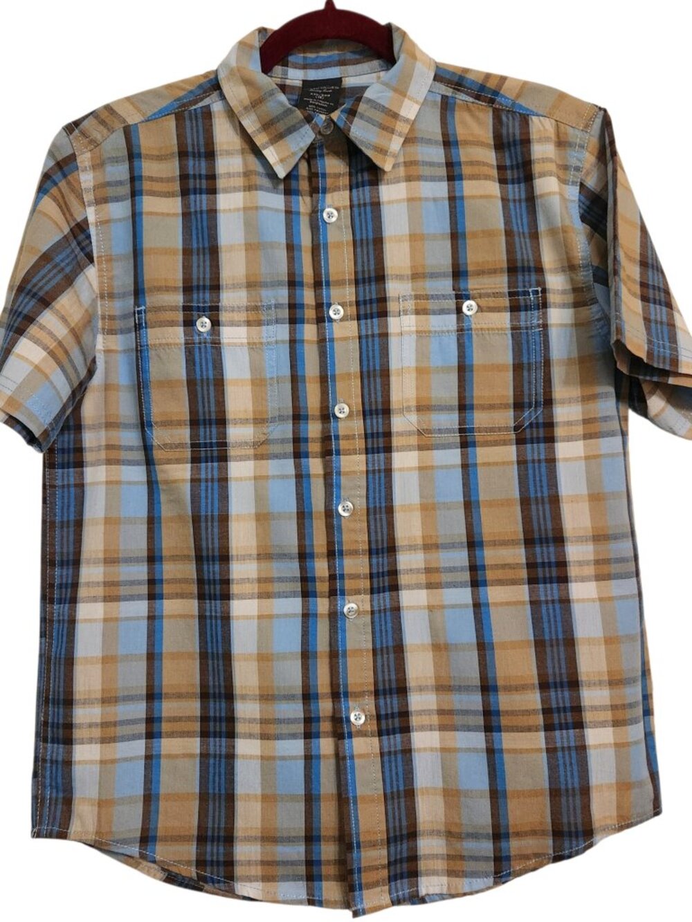 Faded Glory Boy's Plaid Button Down Shirt Size XXL